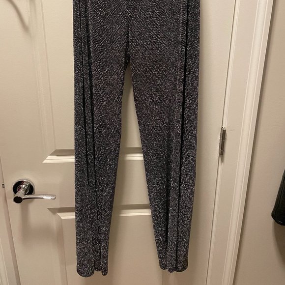 Zara Black and Silver Diamante Shimmer Flare Pant - Picture 4 of 6